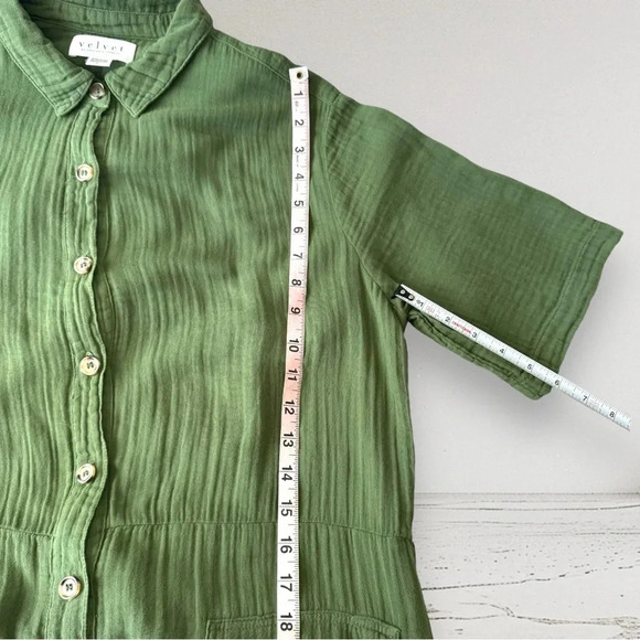 VELVET by Graham & Spencer Elia Cotton Gauze Jumpsuit in Clover Size L - Picture 10 of 16